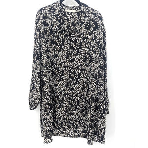 Sejour Tunic Blouse Womens 3X Black Peplum Floral Print Long Sleeve Top Plus‎